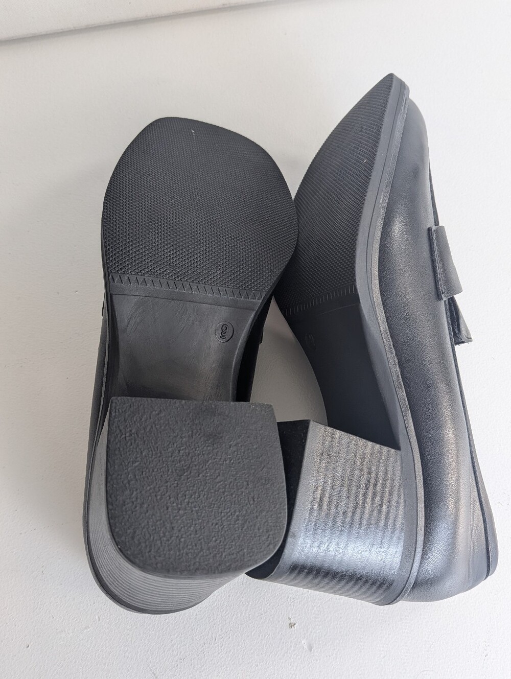 Shibever Block Heel Loafer Pump Shoes Womens Size 9 Black New School Girl - Picture 7 of 10